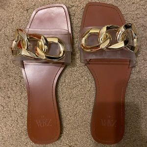 Zara metal chain flat sandals EU 41